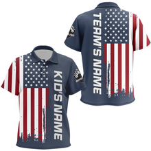 Load image into Gallery viewer, Custom Kid Bowling Jerseys American Flag Bowling Polo Shirt For Kid Boys Girls BDT514