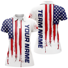 Load image into Gallery viewer, Custom American Bowling Shirt For Men Women White Blue Red Bowling Jersey Team BDT517