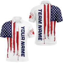 Load image into Gallery viewer, Custom American Bowling Shirt For Men Women White Blue Red Bowling Jersey Team BDT517