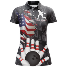 Load image into Gallery viewer, Camo Bowling Shirt Women Custom American Bowling Jersey Team League Bowling Polo Shirt BDT325