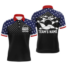 Load image into Gallery viewer, Patriotic Bowling Polo Shirt For Men Custom Bowling Team League Jersey USA Flag Bowling Shirt BDT140