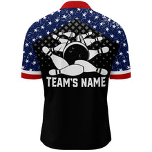 Load image into Gallery viewer, Patriotic Bowling Quarter-Zip Shirt Men Custom Ladies Bowling Team League Jersey USA Bowling Shirt BDT142