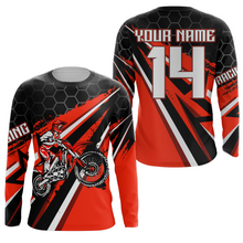 Load image into Gallery viewer, Custom Dirt Bike Jersey Red UPF30+ Kid Motocross Shirt Boys Girls MX Jersey Men Women Motorcycle PDT595