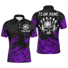 Load image into Gallery viewer, Purple Skull Bowling Polo Shirt for Men &amp; Women Custom Funny Bowling Team Jersey BDT470