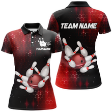 Load image into Gallery viewer, Personalized Red Bowling Shirts Men Women Bowling Team Jersey Custom Bowling Polo Shirt BDT488