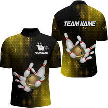 Load image into Gallery viewer, Personalized Yellow Bowling Shirts Men Women Bowling Team Jersey Bowling 1/4 Zip Shirt BDT488