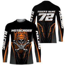 Load image into Gallery viewer, Skull MX Jersey Orange Personalized UPF30+ Kid Women Men Dirt Bike Shirt Off-Road Jersey MX Racing PDT667