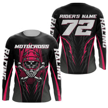 Load image into Gallery viewer, Skull MX Jersey Pink Personalized UPF30+ Kid Women Men Dirt Bike Shirt Off-Road Jersey MX Racing PDT667