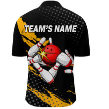 Load image into Gallery viewer, Custom Bowling Shirts For Men Black Bowling Team Jersey Funny Bowling Quarter-Zip Shirts BDT230