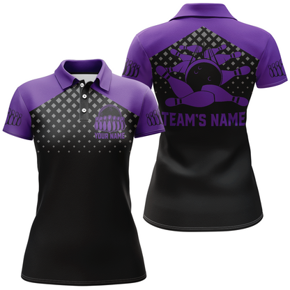 Custom Bowling Shirts With Name Bowling Team Jersey For Women Bowling Polo Shirt League BDT329