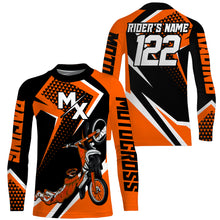 Load image into Gallery viewer, Personalized MX Jersey Kid Men Women UPF30+ Dirt Bike Shirt Freestyle Orange Motocross Off-Road PDT609