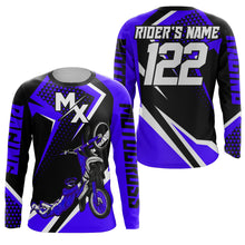 Load image into Gallery viewer, Personalized MX Jersey Kid Men Women UPF30+ Dirt Bike Shirt Freestyle Blue Motocross Off-Road PDT608