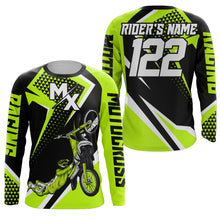 Load image into Gallery viewer, Personalized MX Jersey Kid Men Women UPF30+ Dirt Bike Shirt Freestyle Green Motocross Off-Road PDT611