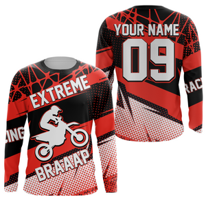 Personalized Motocross Jersey UPF30+ Kid Adult Dirt Bike Long Sleeves Extreme Racing Motorcycle NMS1125