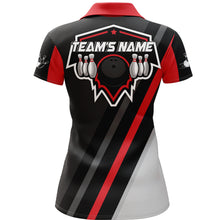 Load image into Gallery viewer, Black&amp;Red Bowling Polo Shirt For Women Vintage Bowling Team League Jersey Custom Bowling Shirt BDT181