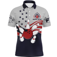 Load image into Gallery viewer, American Flag Bowling Polo Shirts For Men Custom Bowling Team League Jersey BDT184