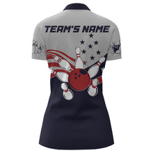 Load image into Gallery viewer, American Flag Bowling Quarter-Zip Shirt For Women Custom Bowling Team League Jersey For Ladies BDT187