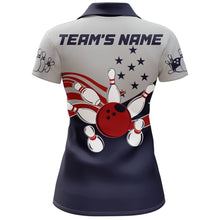 Load image into Gallery viewer, American Flag Bowling Polo Shirts For Women Custom Bowling Team League Jersey For Ladies BDT185