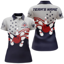 Load image into Gallery viewer, American Flag Bowling Polo Shirts For Women Custom Bowling Team League Jersey For Ladies BDT185