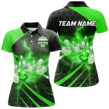 Load image into Gallery viewer, Custom Bowling Jersey For Couples Green Bowling Polo Shirts For Men And Women BDT491