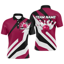 Load image into Gallery viewer, Pink Bowling Polo Shirts Unisex Custom Bowling Jersey for Men &amp; Women Bowling Team League BDT553