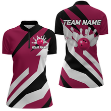 Load image into Gallery viewer, Pink Bowling Shirts Unisex Custom Bowling Jersey Men &amp; Women 1/4 Zip Bowling Team League BDT553