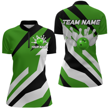 Load image into Gallery viewer, Green Bowling Shirts Unisex Custom Bowling Jersey Men &amp; Women 1/4 Zip Bowling Team League BDT553