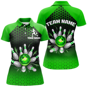 Custom Bowling Polo Shirts for Men And Women Green Bowling Team Jerseys Unisex BDT476