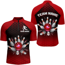 Load image into Gallery viewer, Custom Quarter Zip Bowling Shirts for Men And Women Red Bowling Team Jerseys Unisex BDT476