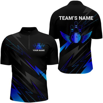 Custom Bowling Quarter-Zip Shirt For Men Bowling Jersey Team League Bowling Shirts Couple BDT344
