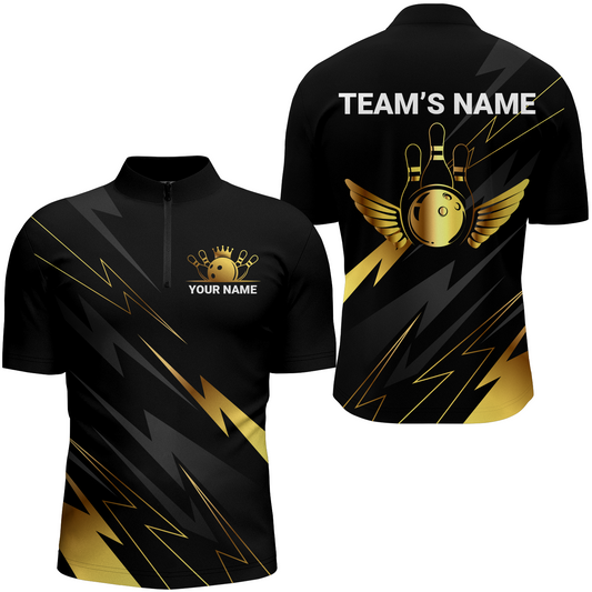 Custom Bowling Quarter-Zip Shirt For Men Bowling Jersey Team League Bowling Shirts Couple BDT344
