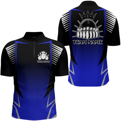 Custom Bowling Quarter-Zip Shirt For Men Bowling Team Jersey Personalized Bowling Shirts BDT345