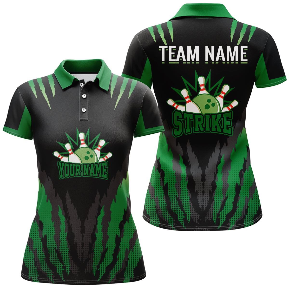 Strike Bowling Jersey For Women Personalized Bowling Shirt Team Bowling Polo Shirt BDT286