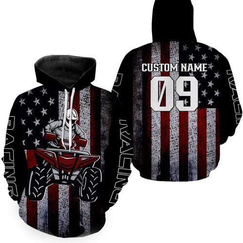 USA Flag Quad Bike Hoodie For Adult ATV Motocross Hooded Jersey Patriotic Off-Road Extreme PDT909