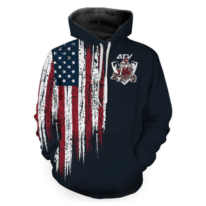 Custom Quad Racing Hooded Jersey Men Women ATV Motocross Hoodie Patriotic Extreme Off-Road PDT915