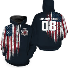 Load image into Gallery viewer, Custom Quad Racing Hooded Jersey Men Women ATV Motocross Hoodie Patriotic Extreme Off-Road PDT915