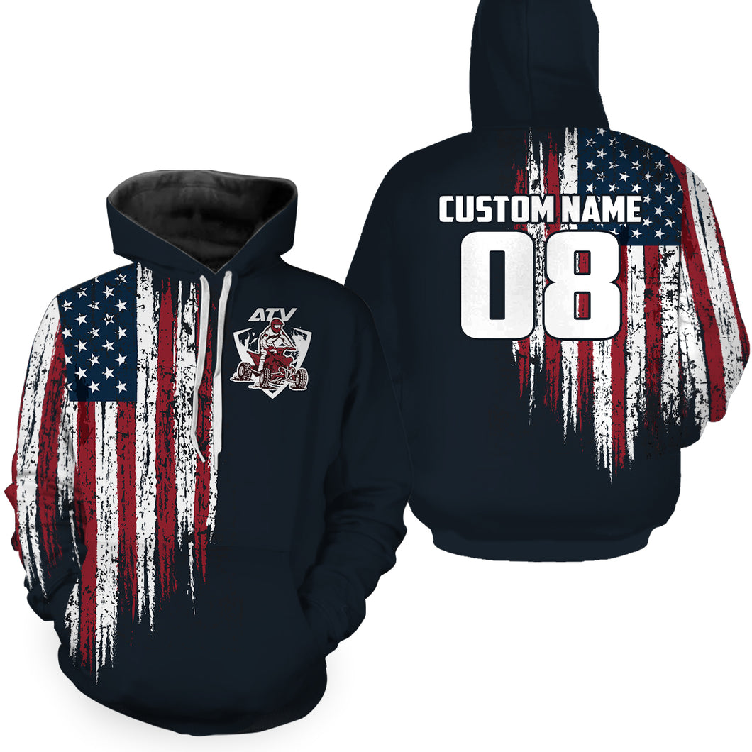 Custom Quad Racing Hooded Jersey Men Women ATV Motocross Hoodie Patriotic Extreme Off-Road PDT915