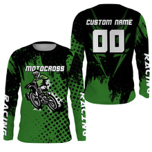 Load image into Gallery viewer, Custom MX Jersey UPF30+ Green Dirt Bike Youth Motocross Riding Shirt Men Women Off-Road Motorcycle PDT630