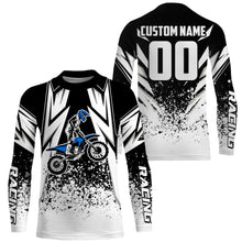 Load image into Gallery viewer, Kid Men Women Motocross Jersey Personalized UPF30+ Black&amp;&amp;White Dirt Bike Shirt Off-Road Motorcycle PDT633