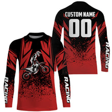 Load image into Gallery viewer, Kid Men Women Motocross Jersey Personalized UPF30+ Red Dirt Bike Shirt Off-Road Motorcycle PDT635