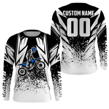 Load image into Gallery viewer, Kid Men Women Motocross Jersey Personalized UPF30+ Black&amp;&amp;White Dirt Bike Shirt Off-Road Motorcycle PDT633