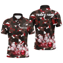 Load image into Gallery viewer, Red Camo Bowling Shirts For Men Custom Bowling Polo Shirt Team Bowling Jerseys BDT247