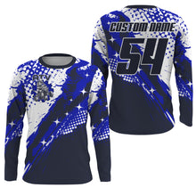 Load image into Gallery viewer, Adult&amp;Kid ATV Motocross Jersey Blue UPF30+ Custom Kid Quad Bike Shirt Off-Road ATV MX Racing PDT736