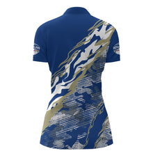 Load image into Gallery viewer, Custom Bowling Shirt for Women Blue Camo Bowling Jersey Flame Bowling Quarter-Zip Shirt BDT261