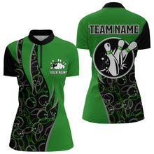 Load image into Gallery viewer, Personalized Bowling Shirts Women Bowling Team Jersey Custom Bowling Quarter-Zip Shirt BDT390