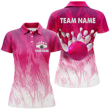 Load image into Gallery viewer, Pink Bowling Shirt For Women Couple Bowling Jersey Team Custom Bowling Polo Shirt BDT341