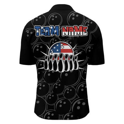 American Bowling Shirts Men Custom Bowling Quarter-Zip Shirt Team League Bowling Jerseys BDT348