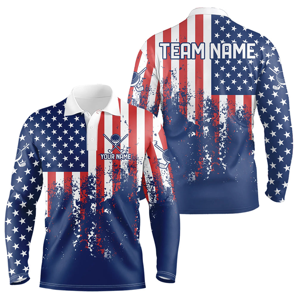 Custom Patriotic Golf Polo Shirts for Men Women Team Golf Shirts Personalized MMG48