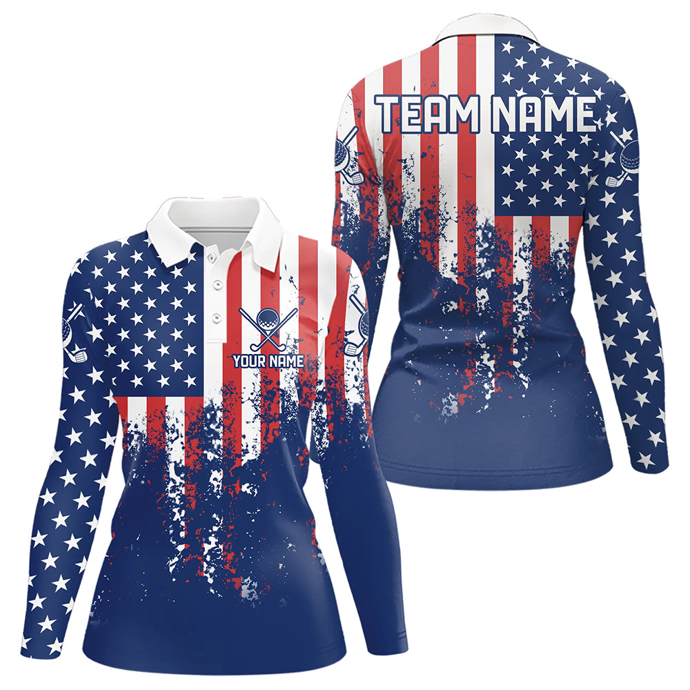 Custom Patriotic Golf Polo Shirts for Men Women Team Golf Shirts Personalized MMG48