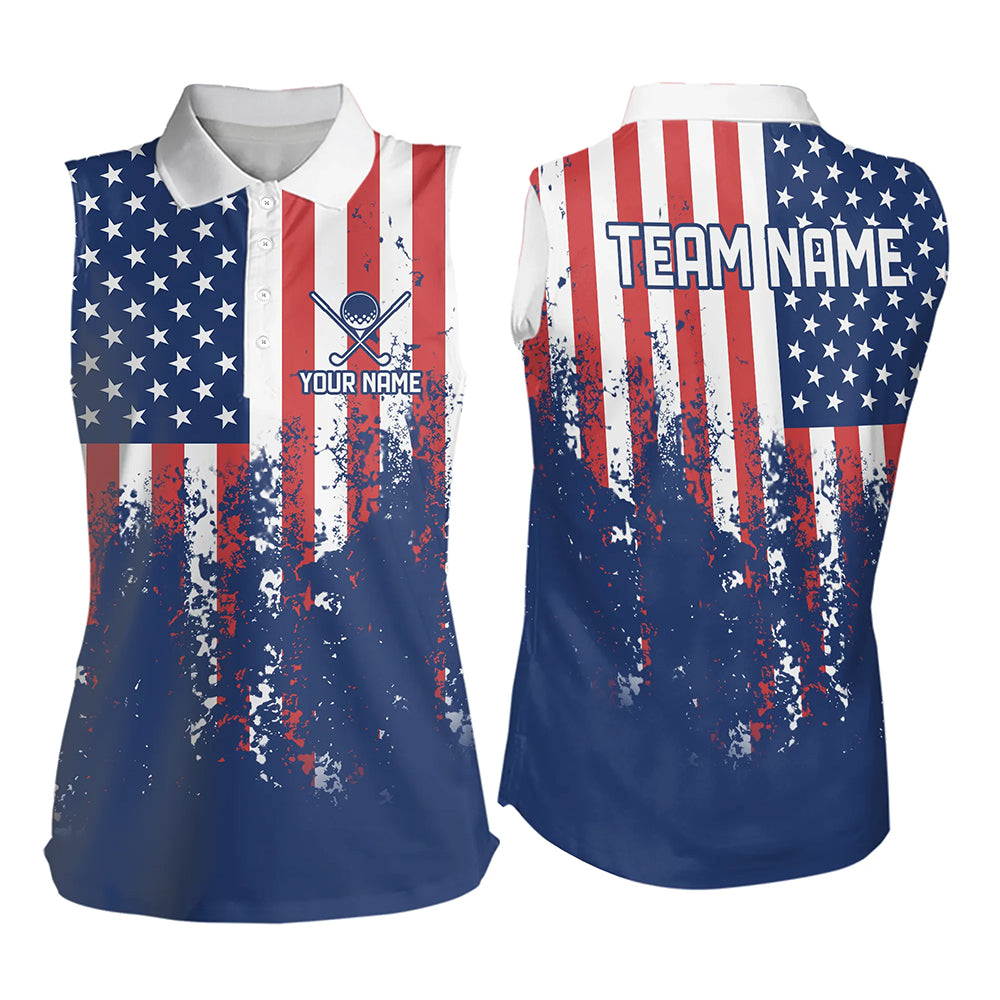 Custom Patriotic Golf Polo Shirts for Men Women Team Golf Shirts Personalized MMG48